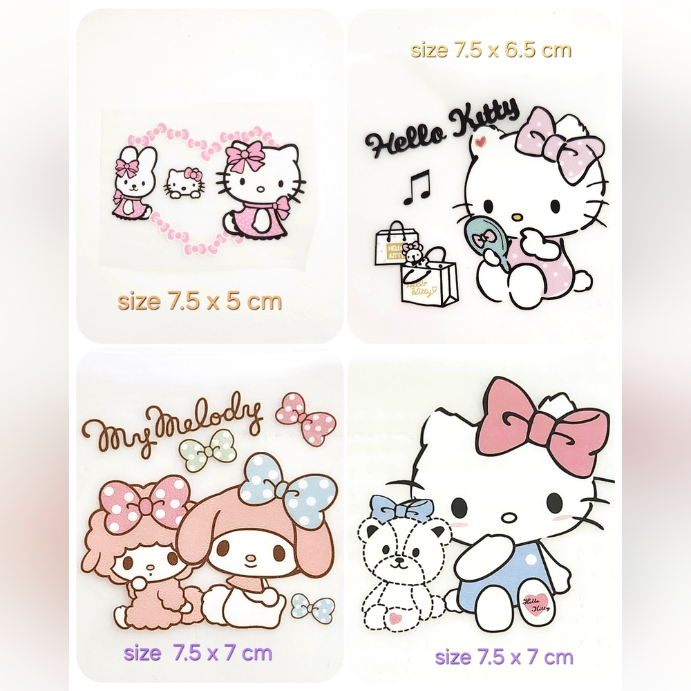 4 pieces Iron on Heat transfer Sanrio Hello Kitty pattern Small size